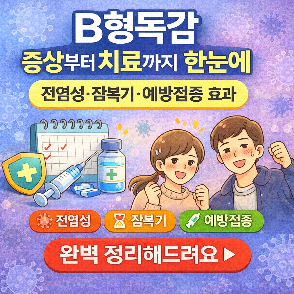 B형독감 증상부터 치료까지 한눈에｜전염성·잠복기·예방접종 효과
